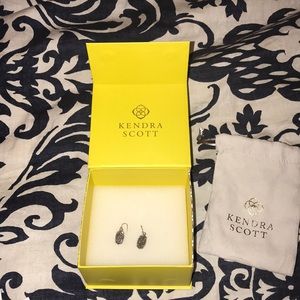 Lee Silver Drop Earrings In Platinum Drusy